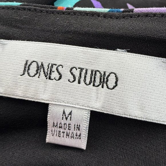 Jones Studio Dress Medium Flutter Sleeves Abstract Print V-Neck Stretchy - Picture 2 of 12